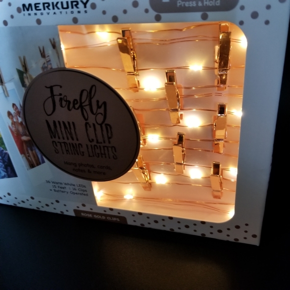 Firefly Mini LED String Lights 15ft Rose Gold Clips Hang Photos Cards Notes New - Picture 2 of 8
